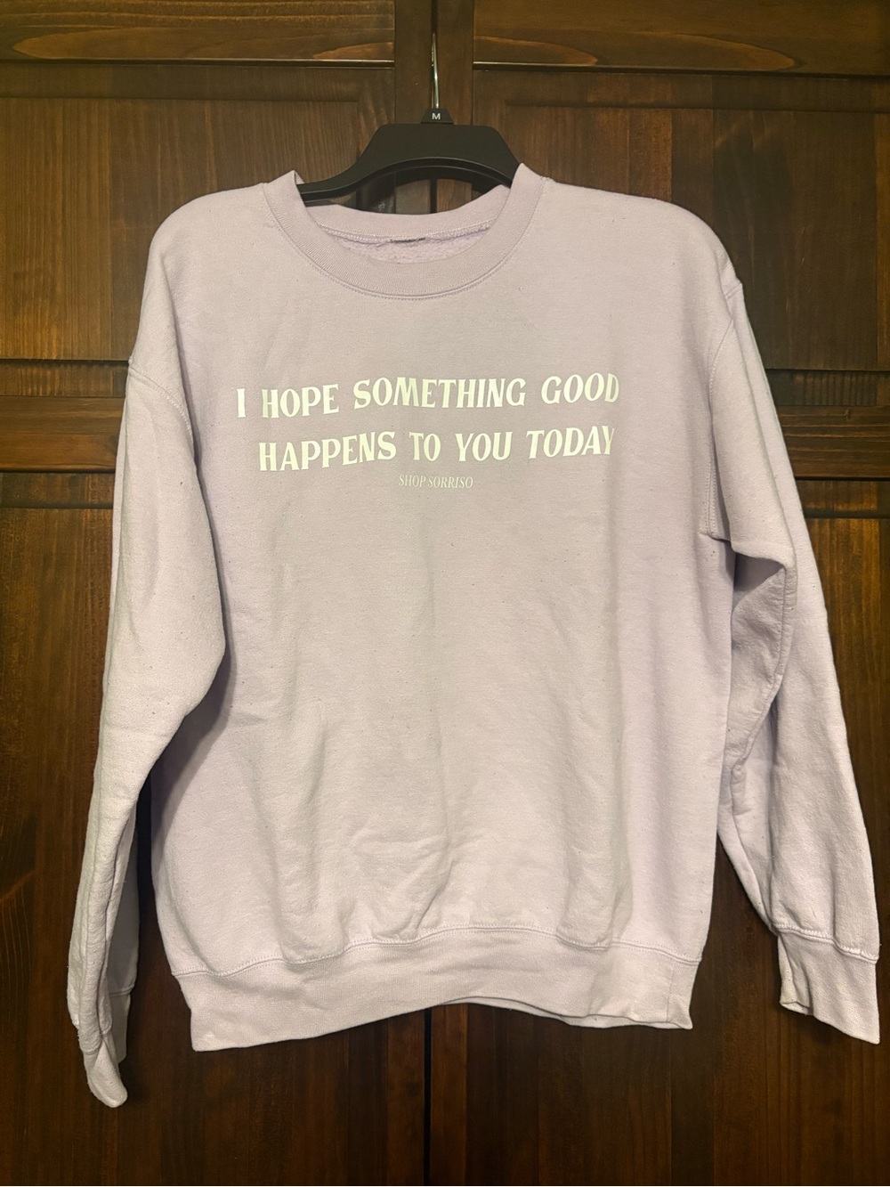 Lavender Crewneck Sweatshirt with Positive Message